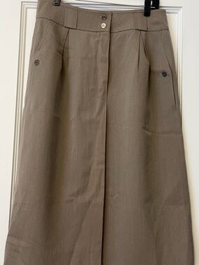 Vintage Louis Feraud taupe wool blend skirt size 44